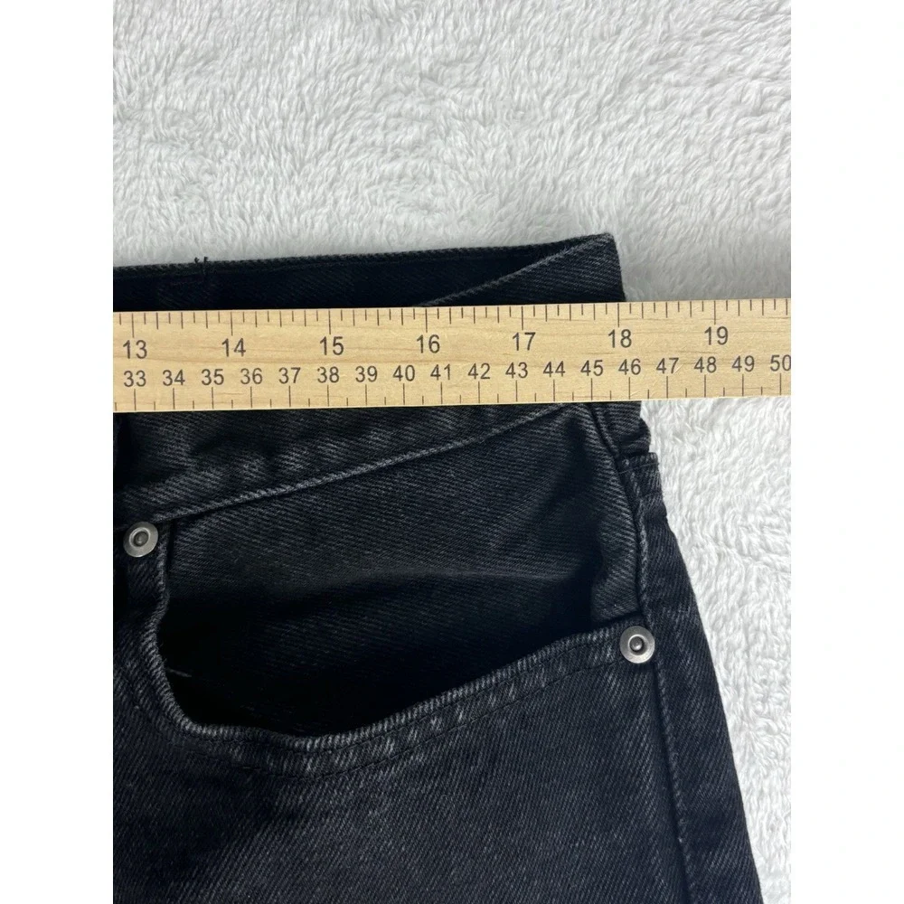 George Jeans Mens Black Straight Leg Mid Rise Jeans Size 36x32‎